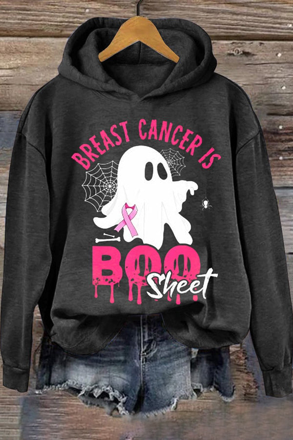 Breast Cancer Is Boo Sheet Print Casual Sweatshirt