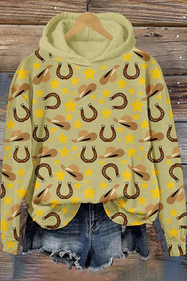 Women's Western Horse Print Casual Sweatshirt