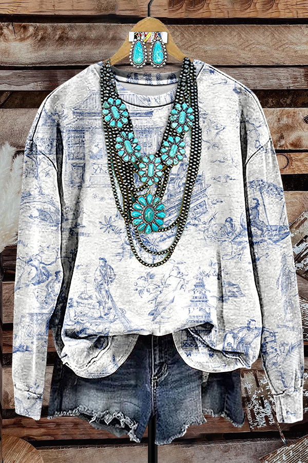 Retro Printed Sweatshirt