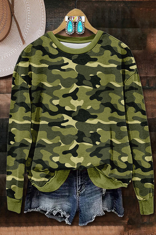 Camouflage Print Sweatshirt