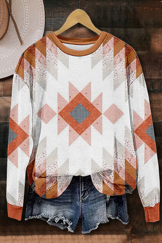 Aztec Printed Casual Sweatshirt