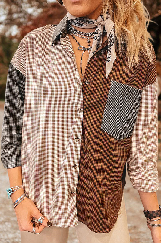 Plaid Patchwork Shirt