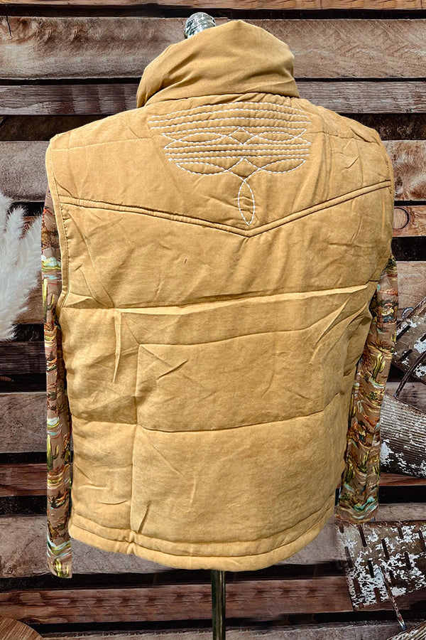 Boot Stitch Printed Quilted Vest