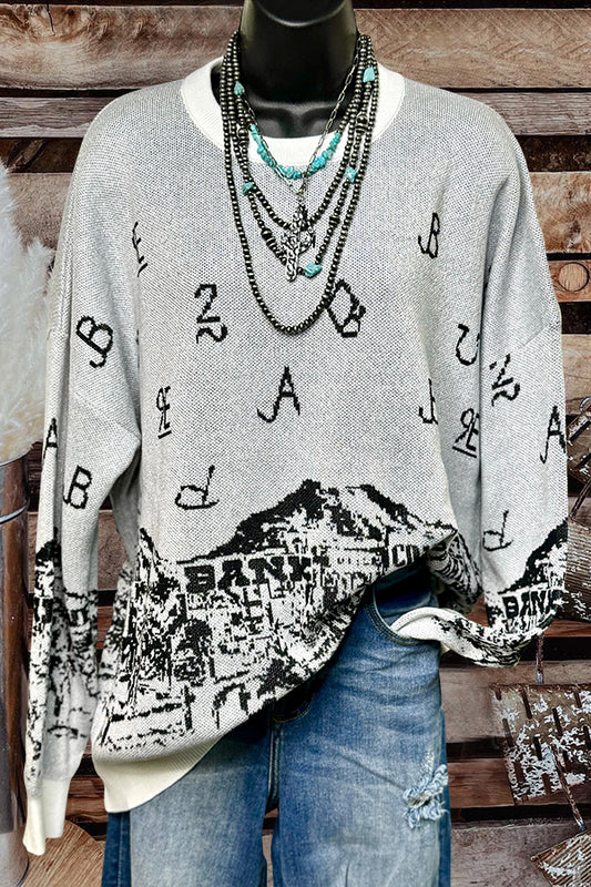 Western Ranch Text Graphic Sweater