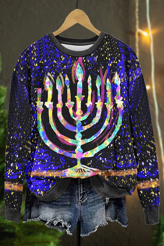 Hanukkah Star Menorah Sweatshirt