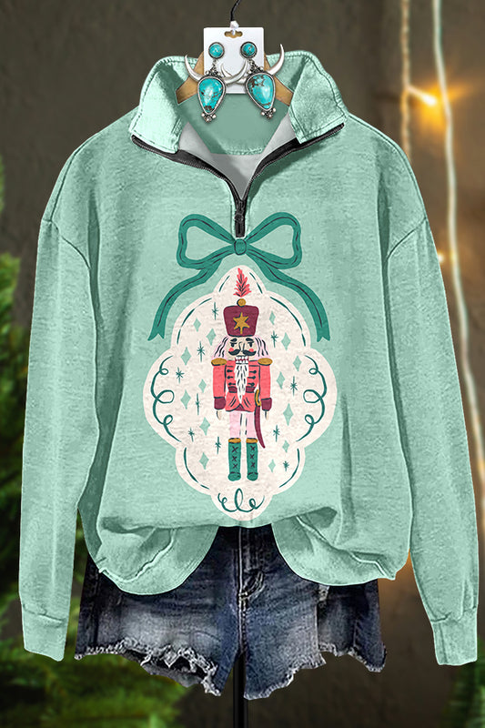 Bow Nutcracker Zipper Sweatshirt