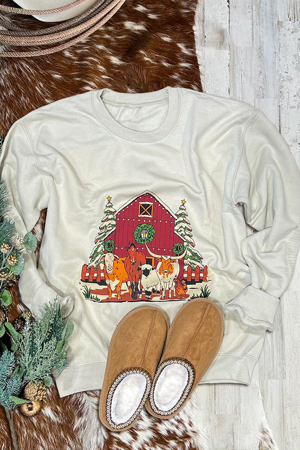 Western Christmas Ranch Horse Sweatshirt