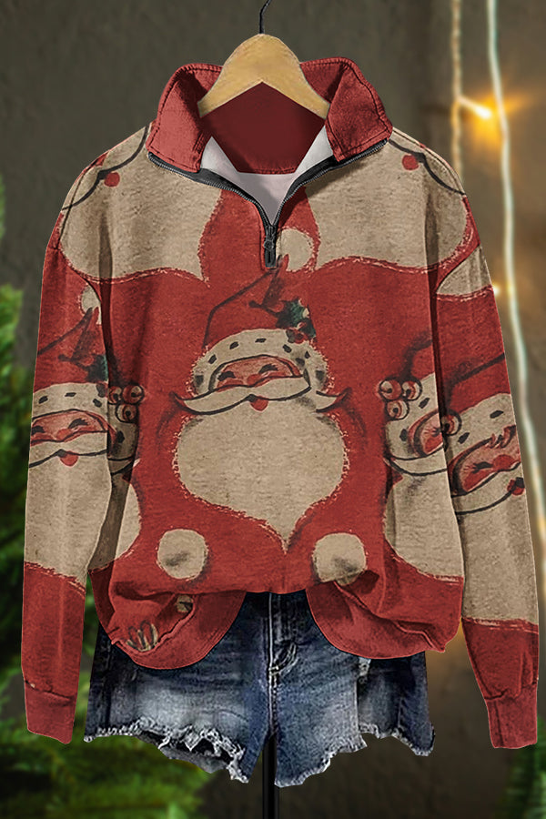 Vintage Santa Zipper Sweatshirt