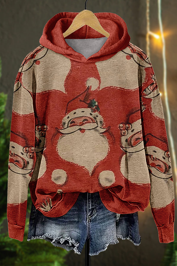 Retro Santa Hooded Sweatshirt