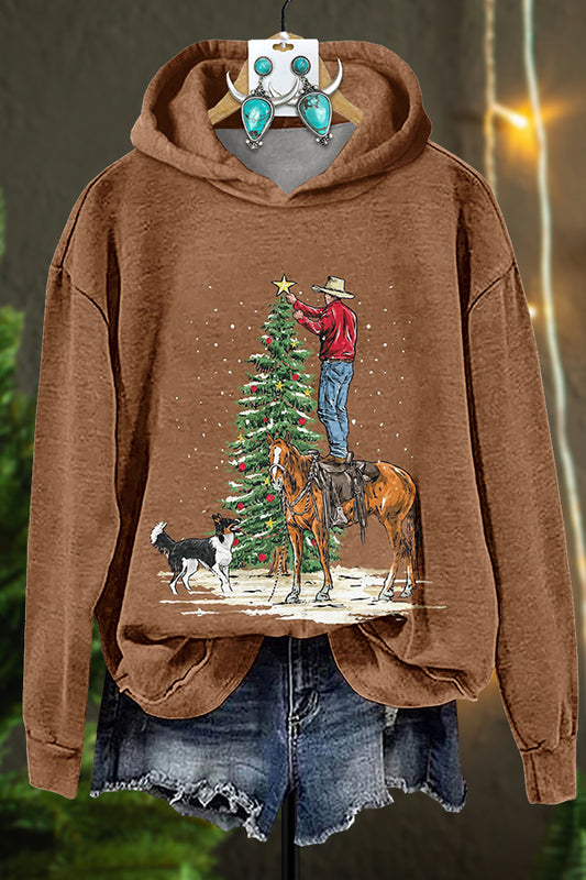 Western Christmas Tree Cowdad Hoodie