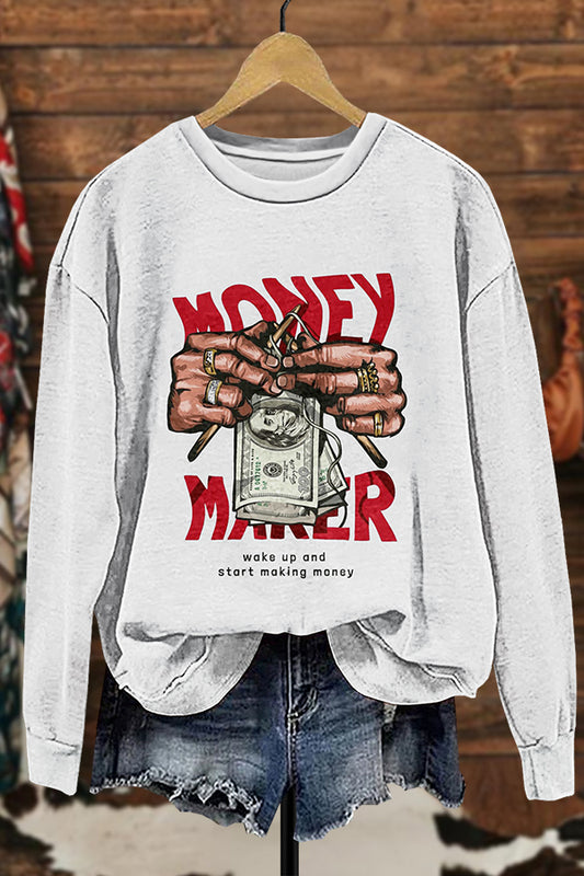 Money Maker Printed Sweatshirt