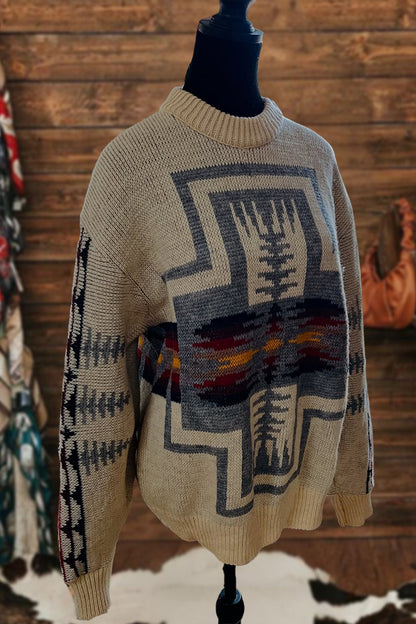 Western Classic Aztec Pattern Sweater