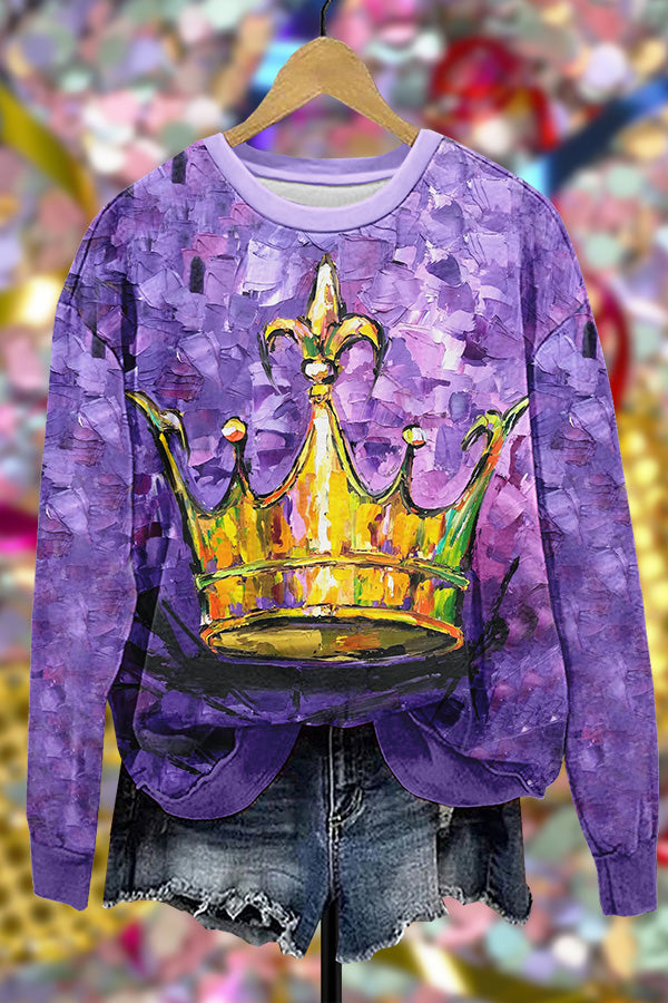 Crown Oil Painting Carnival Sweatshirt