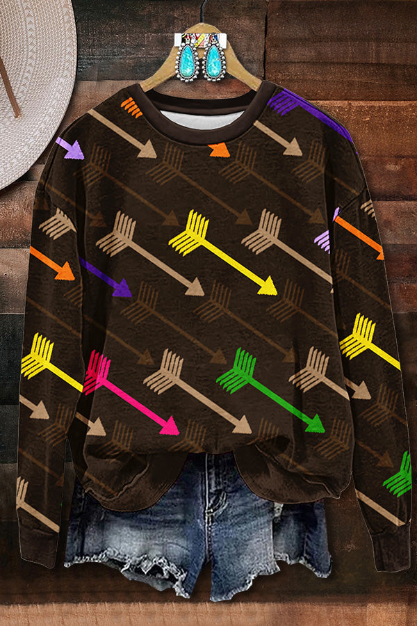 Western Color Arrow Sweatshirt