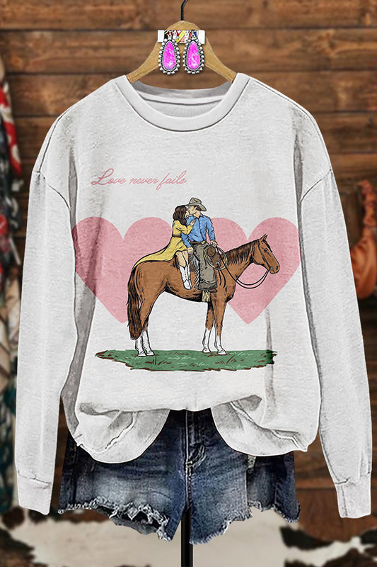 Valentine's Day Western Couple Sweatshirt