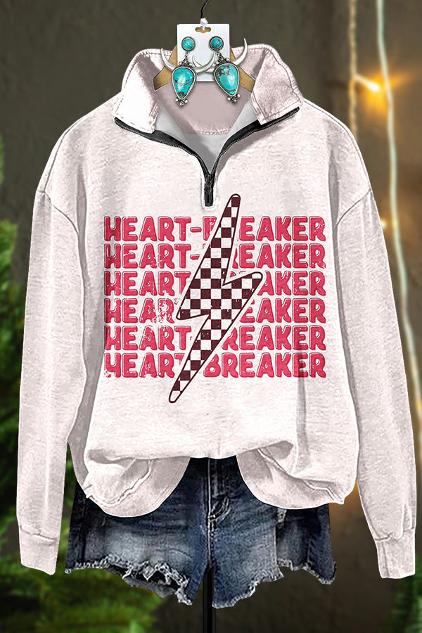 Western Lightning Heart Breaker Zipper Sweatshirt