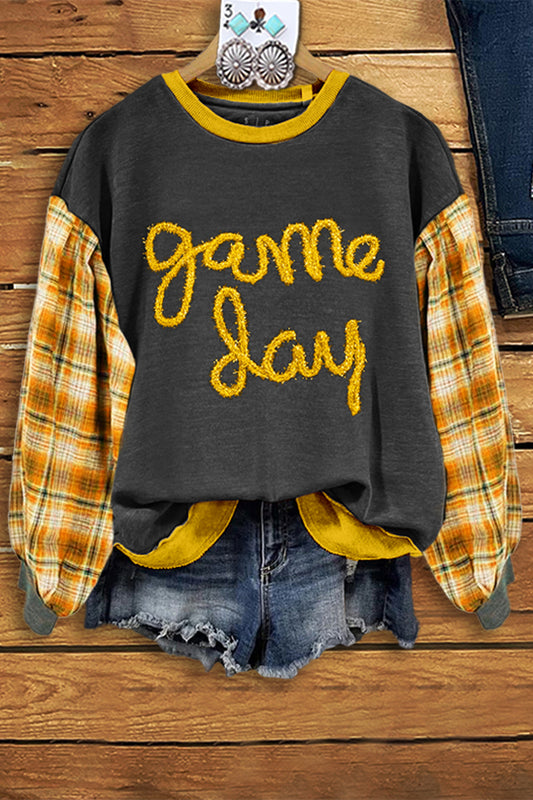 Gameday Plaid Contrast Sweatshirt