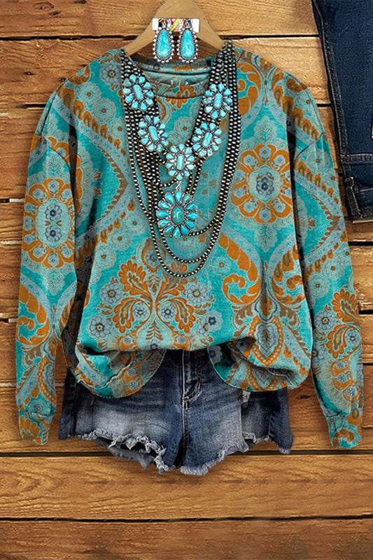 Classic Western Printed Sweatshirt