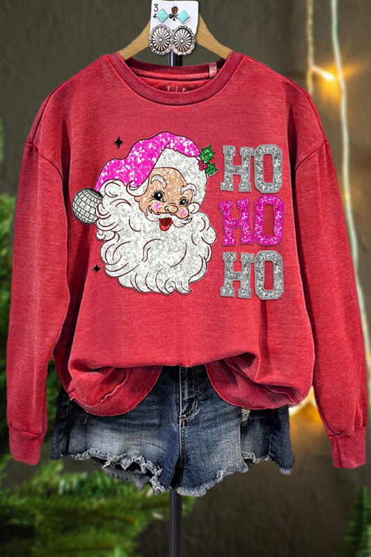 Classic Contrast Color Santa Sweatshirt