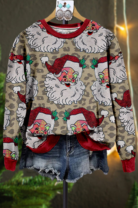 Classic Contrast Color Santa Sweatshirt