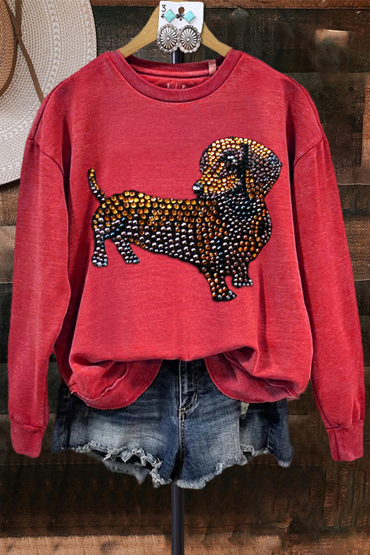 Classic Dachshund Color Block Sweatshirt