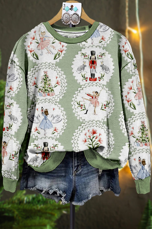 Nutcracker Contrast Print Sweatshirt