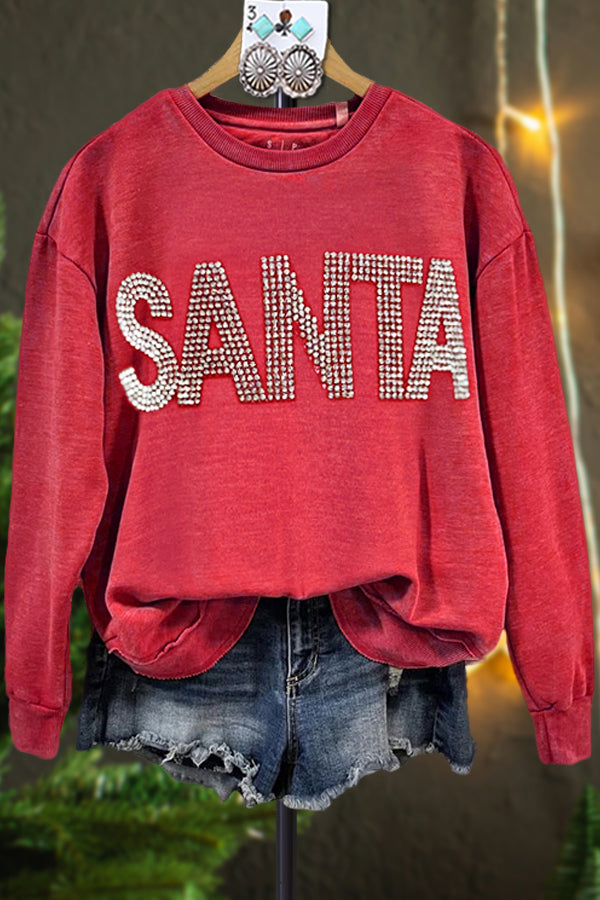 Classic Santa Contrast Color Sweatshirt