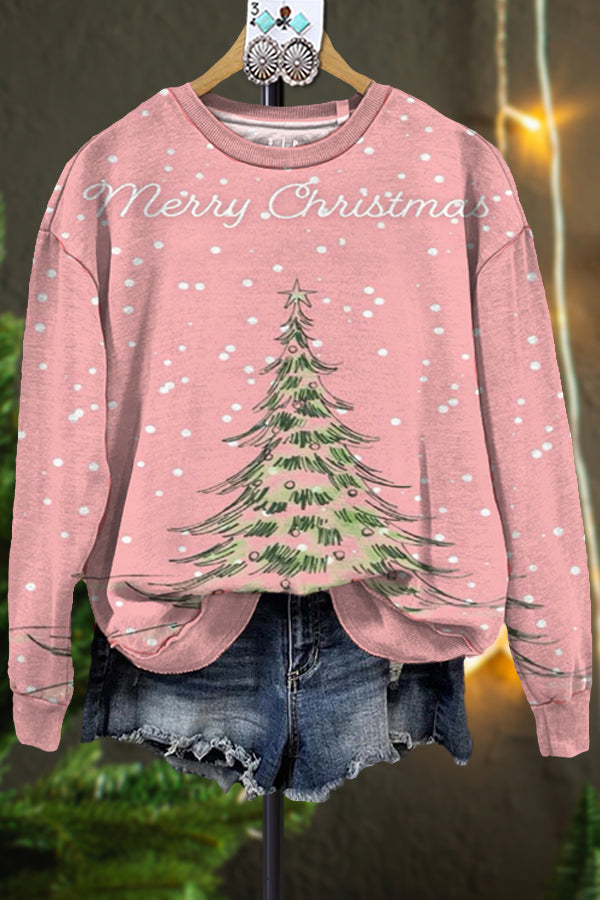 Elegant Christmas Tree Contrast Sweatshirt