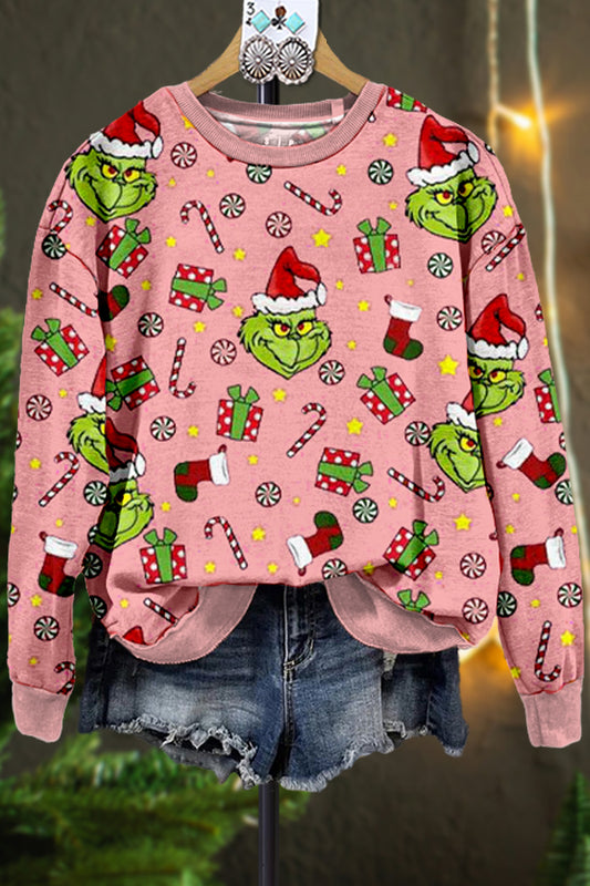 Elegant Grinch Contrasting Sweatshirt