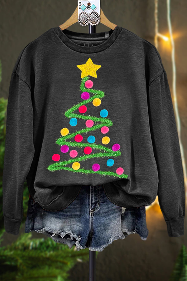 Classic Christmas Tree Contrast Sweatshirt