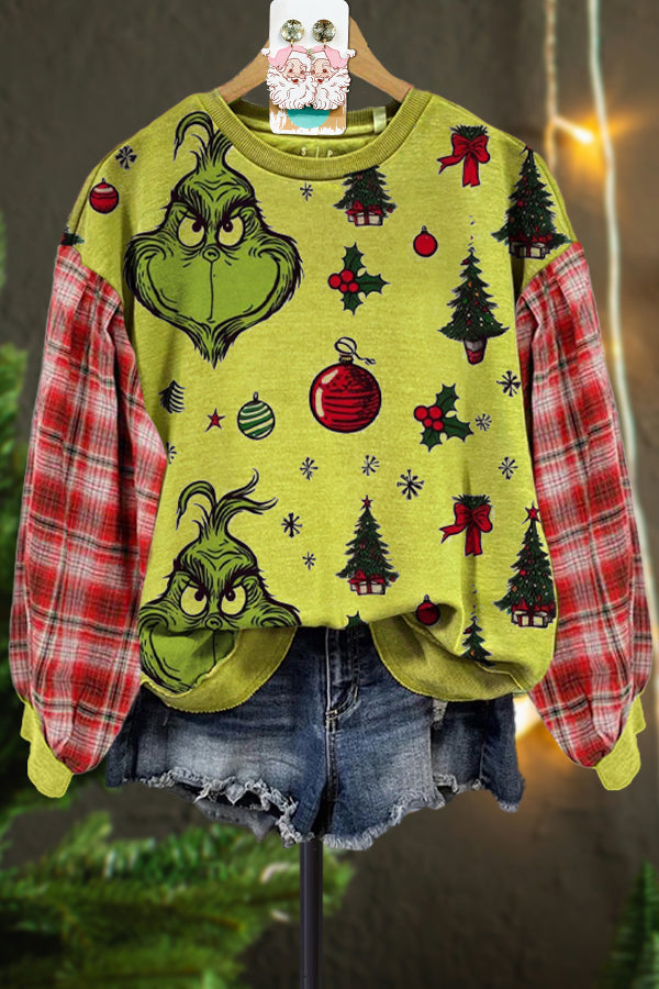 Classic Grinch Christmas Contrasting Sweatshirt