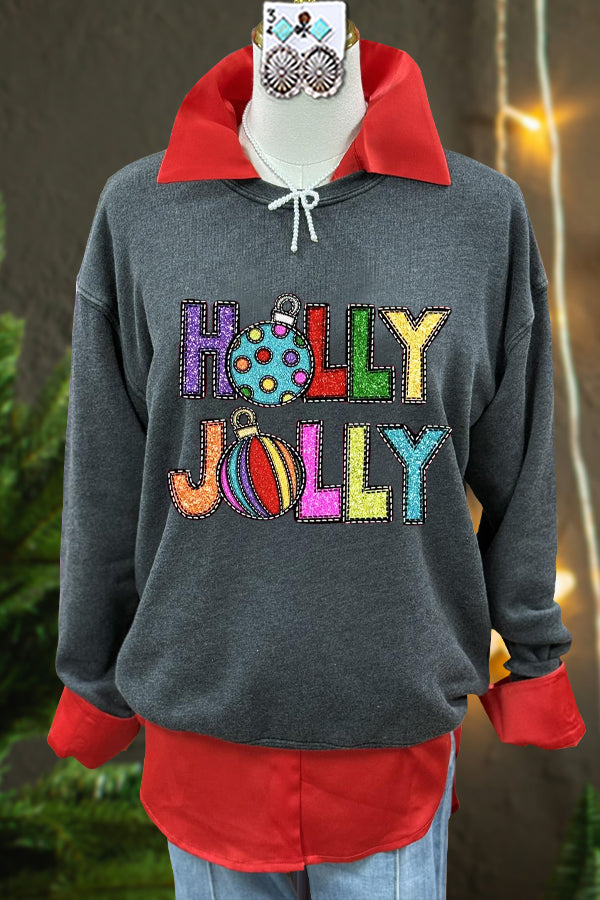 Classic Contrast Color Christmas Sweatshirt