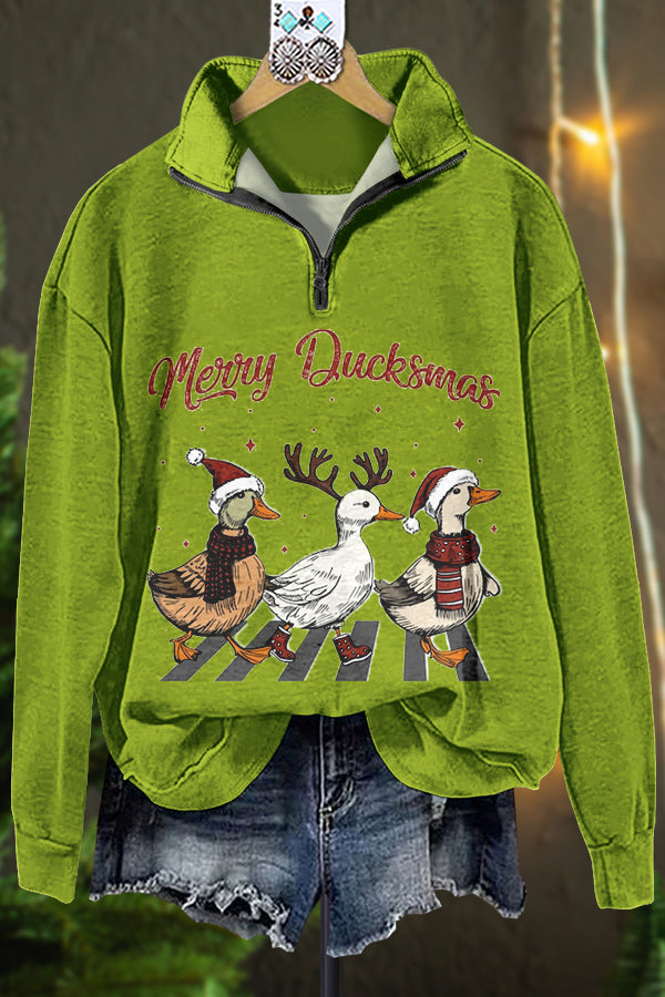 Classic Christmas Duck Contrasting Sweatshirt