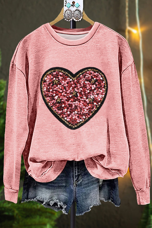 Classic Contrast Heart Valentine's Day Sweatshirt