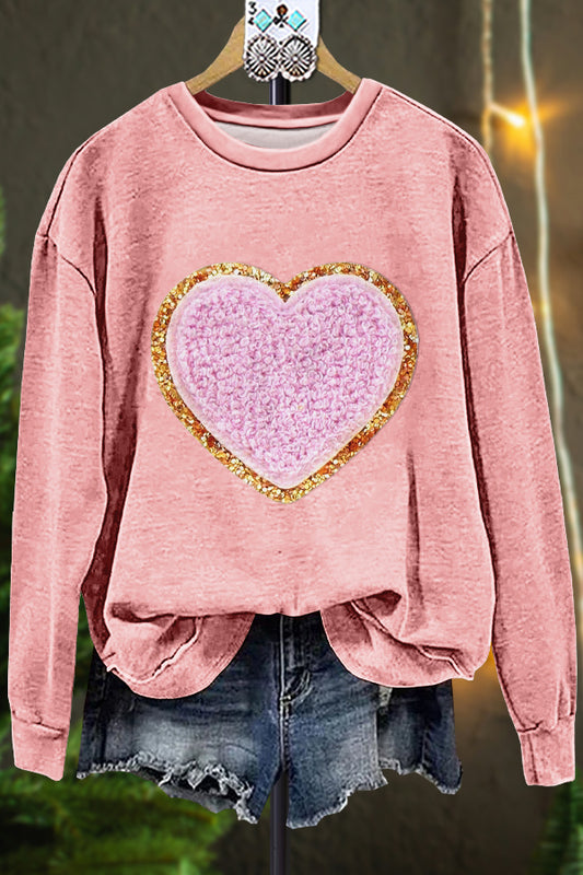 Classic Contrast Heart Valentine's Day Sweatshirt