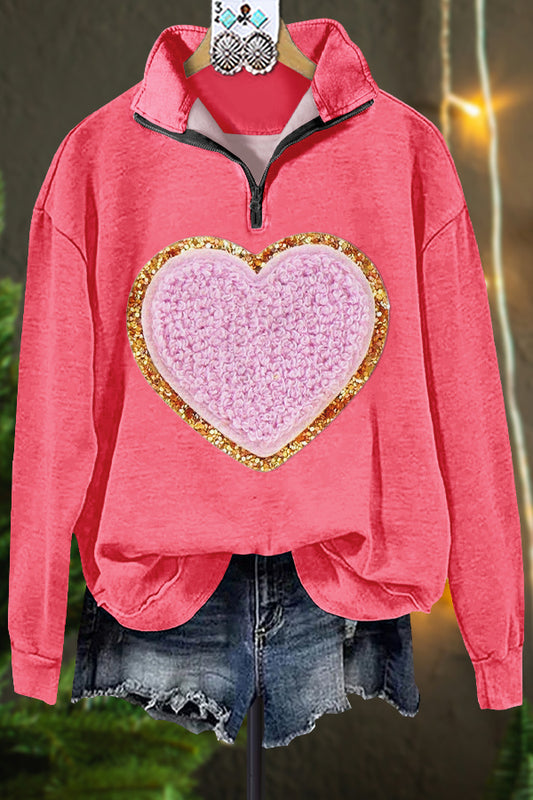 Classic Contrast Heart Valentine's Day Sweatshirt