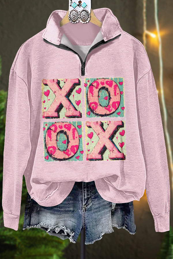 Classic Valentine's Day Graphic Print Sweatshirt