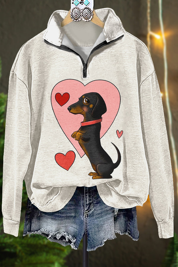 Classic Contrast Valentine's Day Dog Sweatshirt