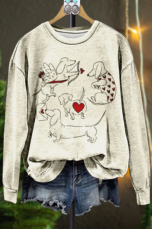 Classic Contrast Valentine's Day Dog Sweatshirt