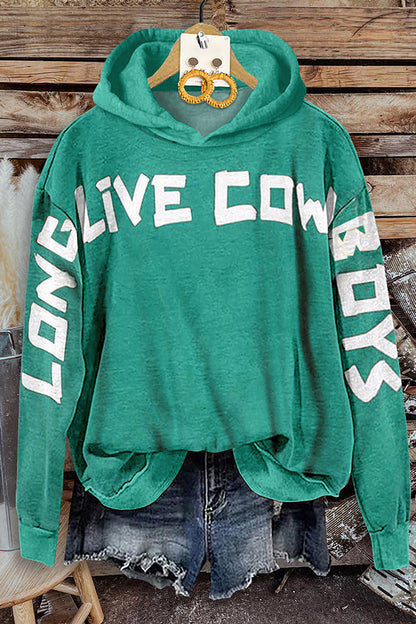 Women's Retro Long Live Cowboys Sweatshirt