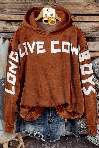 Women's Retro Long Live Cowboys Sweatshirt