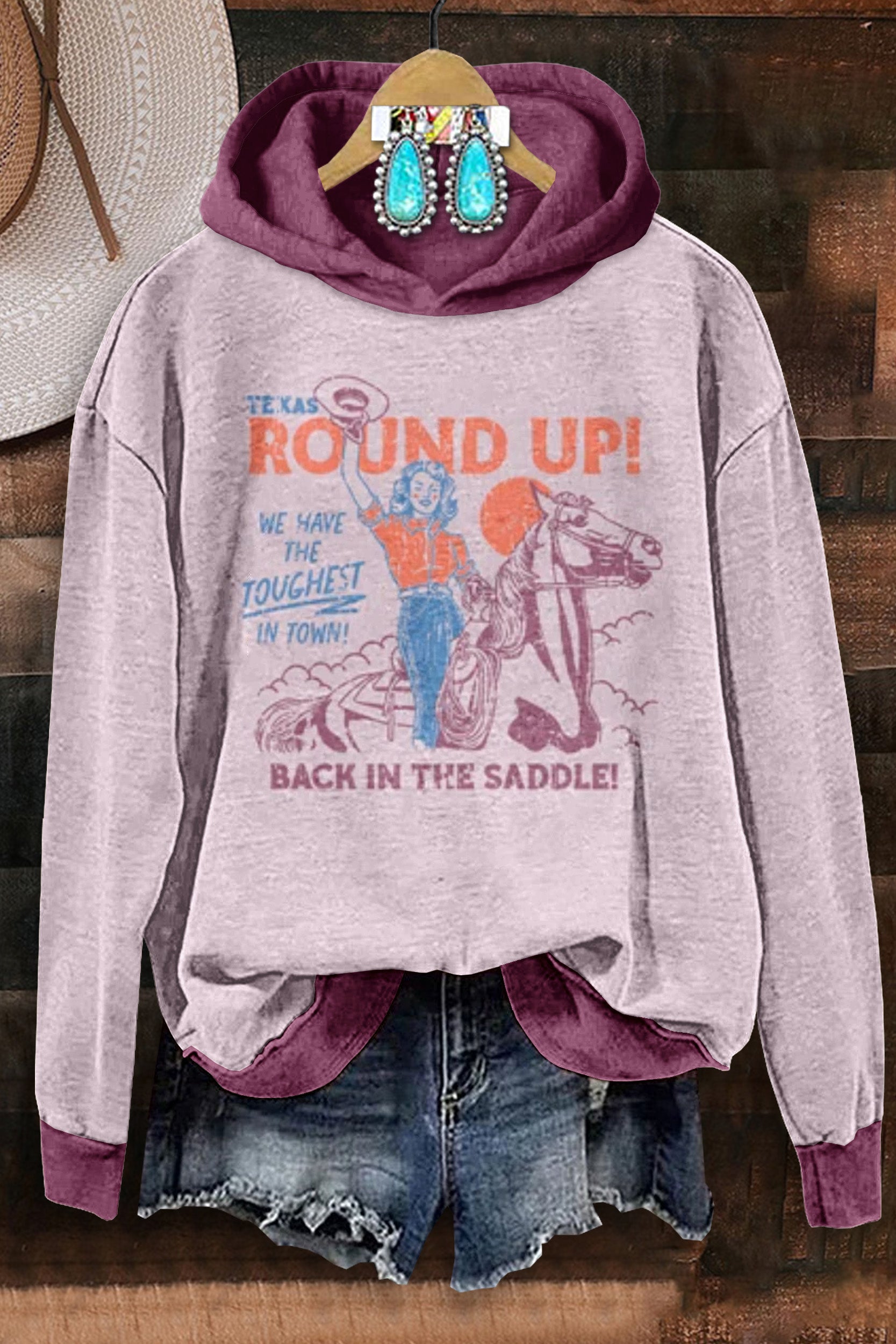 Wild West Horse Racing Hooded Sweatshirt