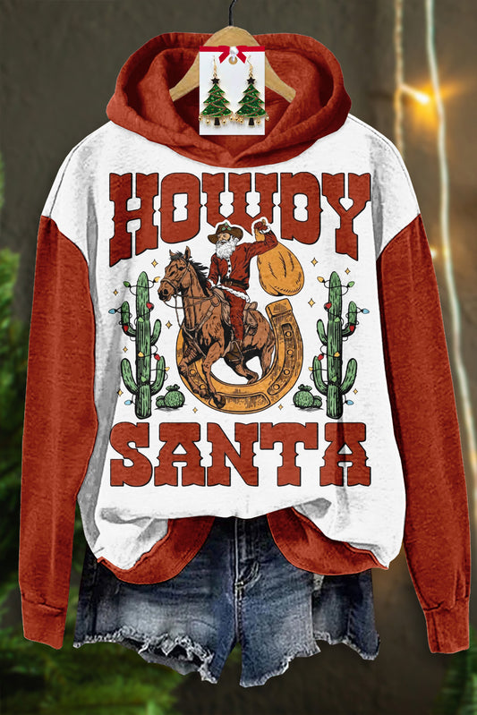 Santa Cowboy Funny Hooded Sweatshirt