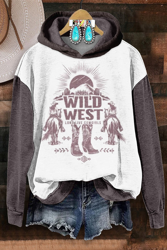 Vintage Wild West Hooded Sweatshirt