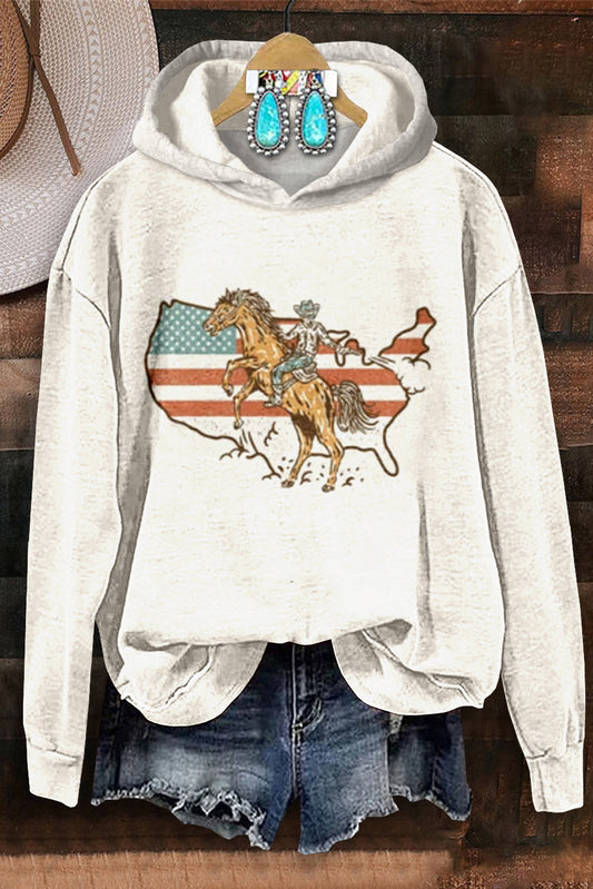 Vintage Wild West Cowboy Hooded Sweatshirt