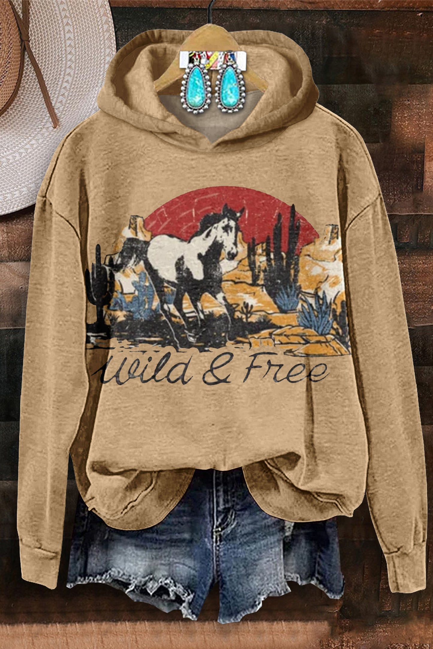 Wild Free Western Horse Hooded Sweatshirt