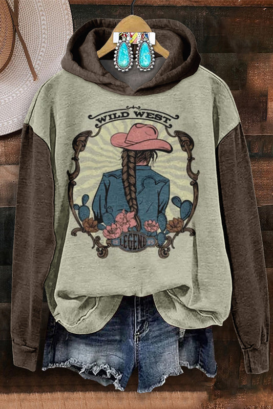 Wild West Cactus Cowgirl Hooded Sweatshirt