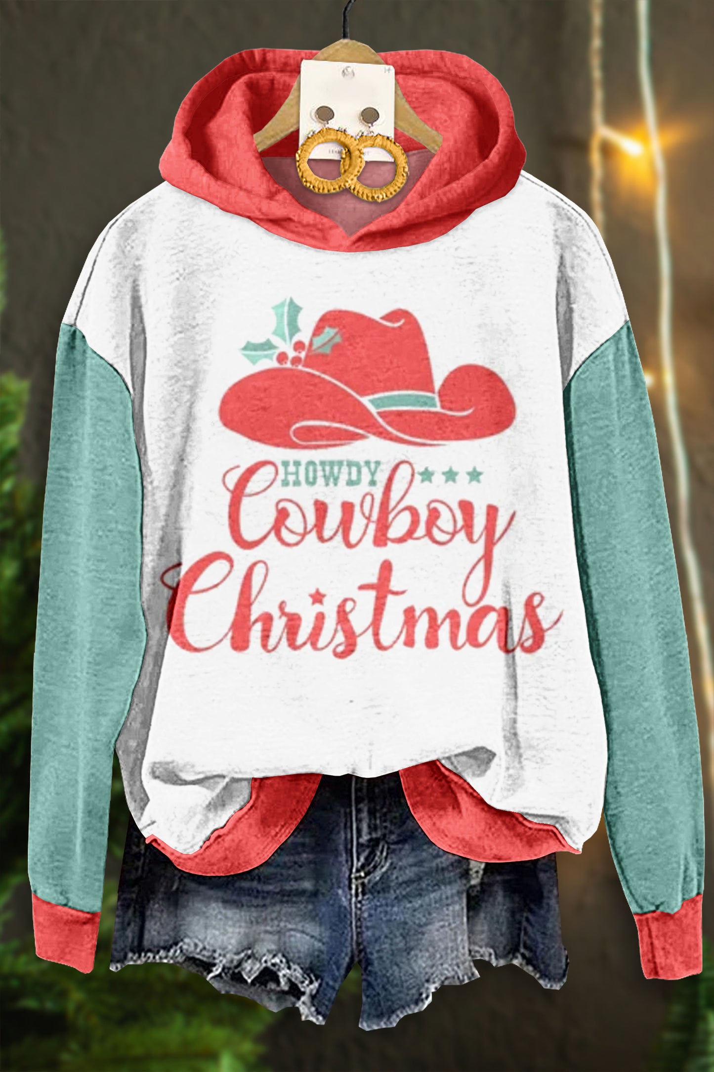 Cowboy Christmas Hooded Sweatshirt