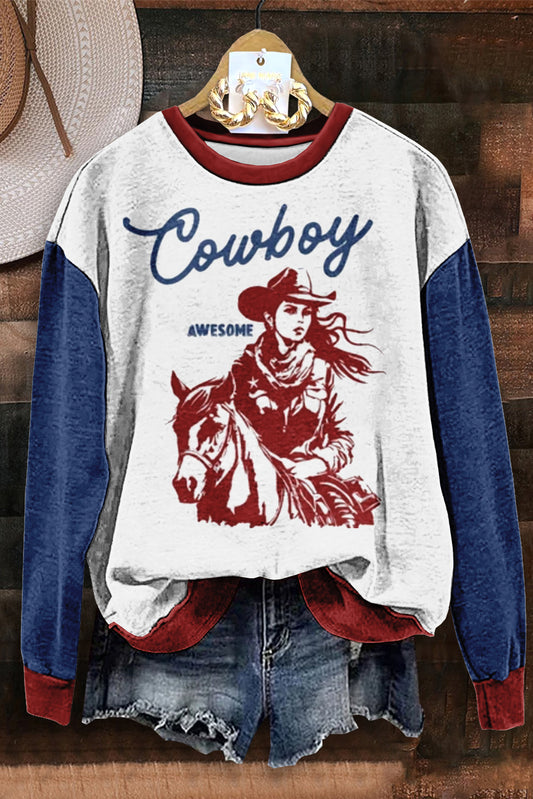 Cowboy Artwork Hooded Sweatshirt