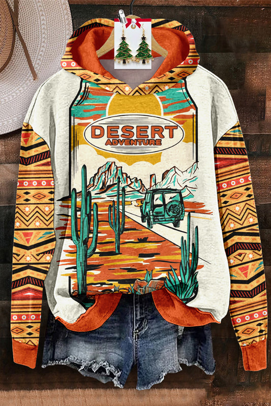 Desert Travel Pattern Hooded Sweatshirt